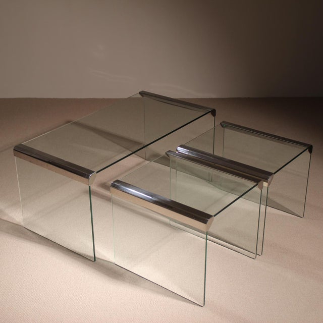 Nesting Table Set by Pierangelo Gallotti & Luigi Radice, Italy, 1980s, Set of 3 For Sale - Image 14 of 14