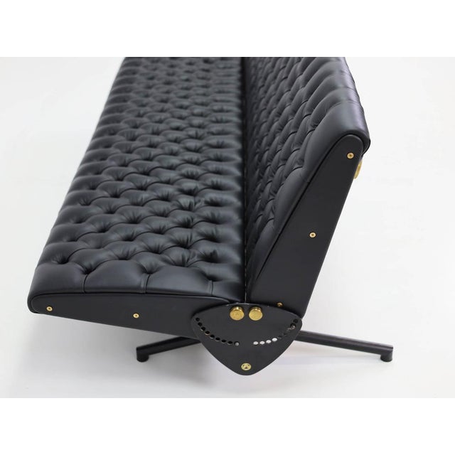 Adjustable Sofa Bed in Quilted Leather by Osvaldo Borsani for Tecno, 1970 For Sale - Image 16 of 18