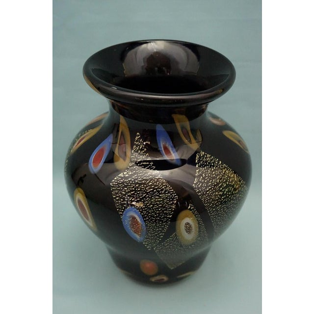 Black Vase in Submerged Glass with Murrine and Gold Leaf by Louis Comfort Tiffany, USA, 1900s For Sale - Image 4 of 18