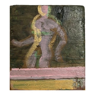 Edward Avedisian, Mod Abstract Expressionist Modernist Oil Painting Edward Avedisian Color Figure For Sale