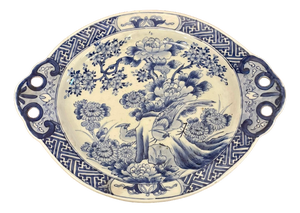 Antique Japanese Blue and White Imari Dish, 1900s