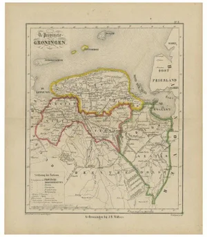 Antique Map of Groningen, 1864