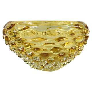 Vintage Murano Glass Lenti Bowl by Ercole Barovier for Barovier & Toso, 1940s For Sale
