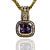 14k Pendant with 6.50 carat cushion cut amethyst and 1.13 carat of round brilliant diamonds 15.56 grams
