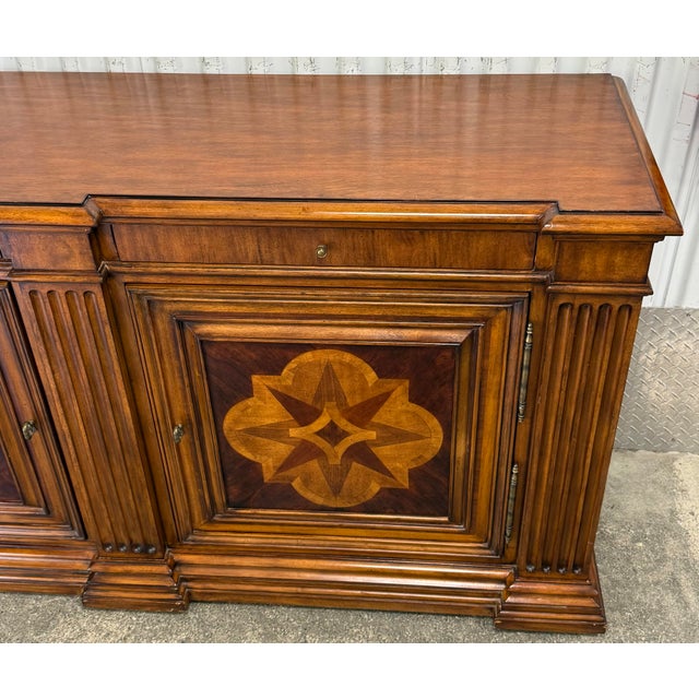 Ethan Allen Marquetry Lombard Inlaid Tuscan Sideboard For Sale - Image 12 of 12