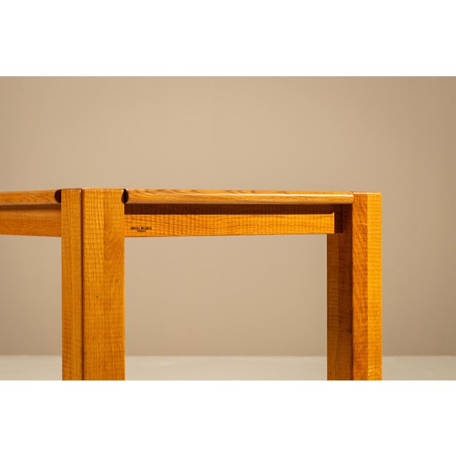 Oak Dining Table with Botticino Marble Inlay from Officina Rivadossi, Italy 1970s For Sale - Image 11 of 15