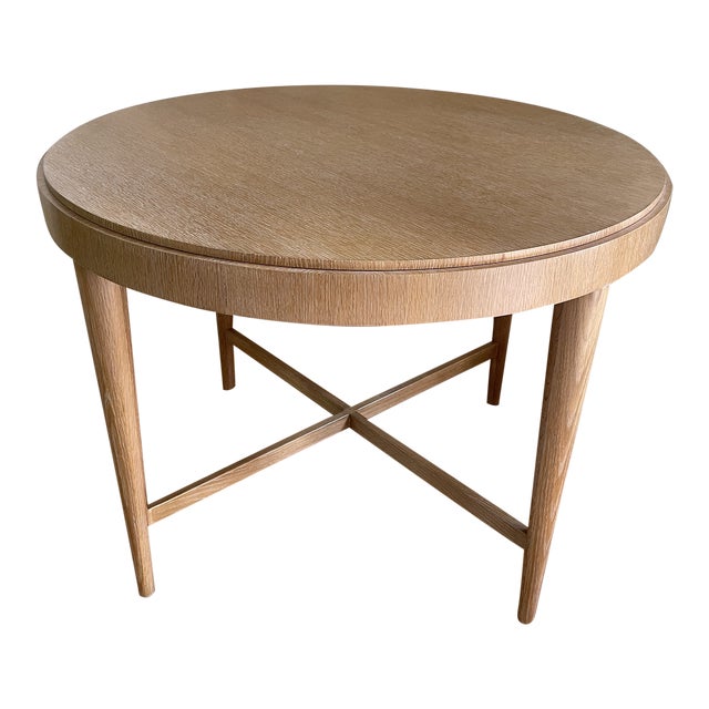 Vintage Pickled Oak Round Center Hall Table Chairish