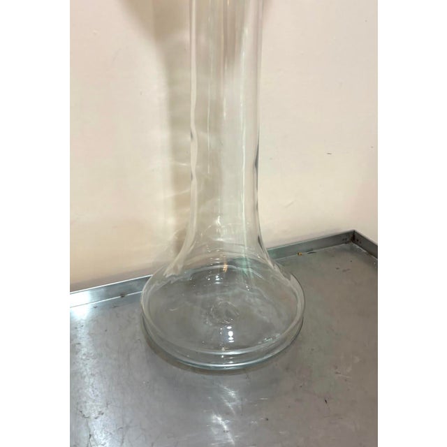Mid-20th century Blenko style extra-large glass double/floating votive or candle vase; two parts--the tall base and the...
