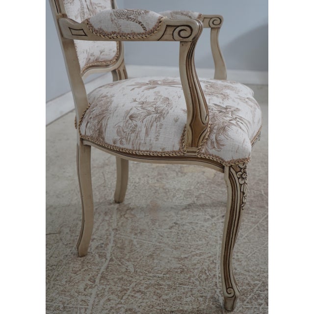 White Pair of Safari Print French Louis XV Style Armchairs For Sale - Image 8 of 18