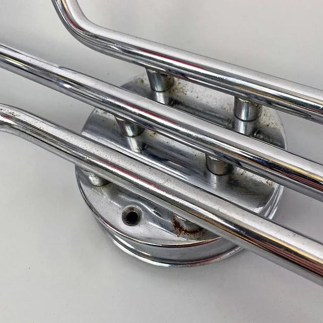 Mid-Century Modern Italian Chromed Steel and Glossy Glass Wall Lamp, 1970s For Sale - Image 9 of 12