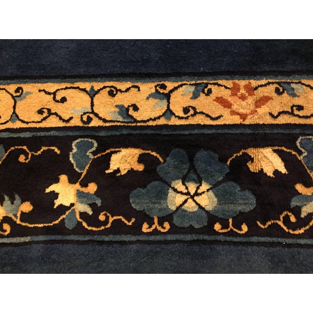 1920s Chinese Blue Woolen Rug, 1920s For Sale - Image 5 of 16