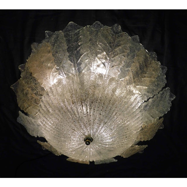 1960s Clear and Amber Graniglia Murano Flush Mount For Sale - Image 6 of 7