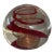 Italian Red and Gold Aventurine Spiral Swirl Clear Glass Paperweight For Sale