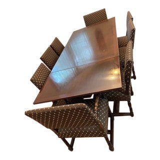 Early 20th Century Danersk Wood Dining Table & 8 Chairs For Sale