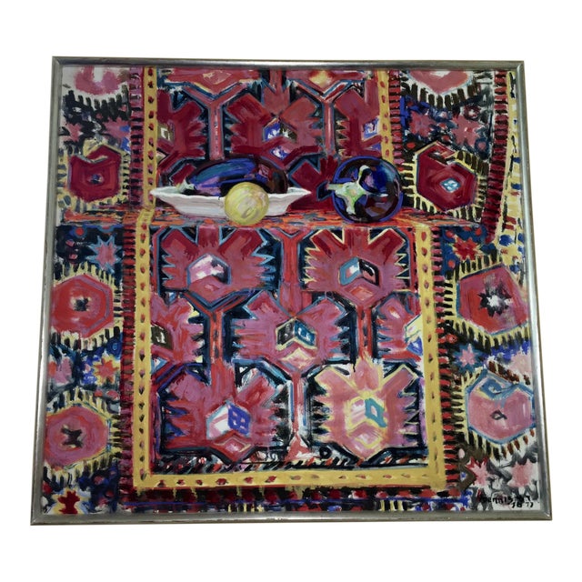 1970s American Modern Still Life Oil Painting by Douglas Denniston, Framed For Sale