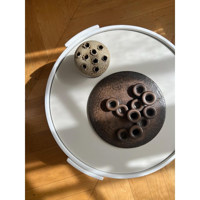 Large ceramic wall or hanging candlestick, handmade by Rudi Stahl in his Höhr-Grenzhausen studio (West Germany) in the...