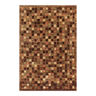 Contemporary Gabbeh Brown/Tan Wool Rug- 8'11'' X 11'7'' For Sale