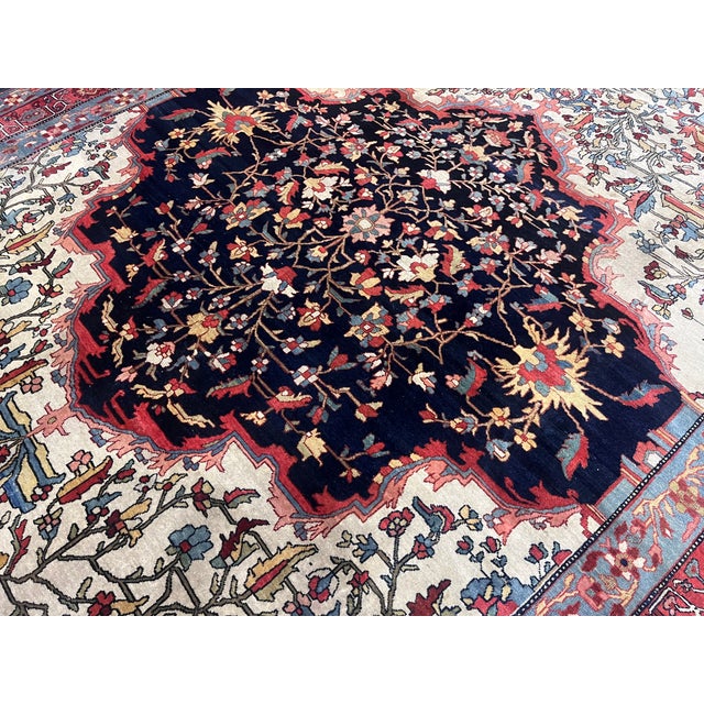 Late 19th Century Fine Antique Persian Farahan Sarouk Rug 6’3” X 10’0" For Sale - Image 5 of 7
