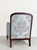 Mid 20th Century Vintage Blue-Gray Satin Damask Lounge Chair For Sale - Image 5 of 12