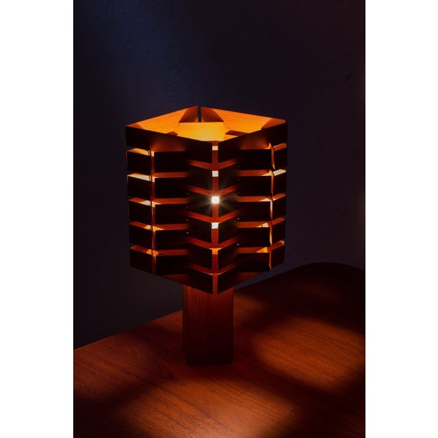 Pine Table Lamp in the Manner of Bengt Lindroos, 1960s For Sale - Image 10 of 11