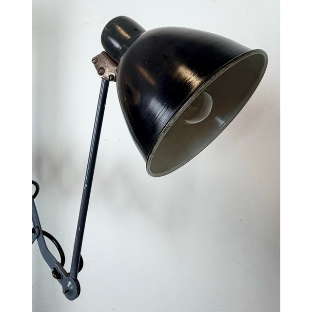 Vintage Industrial Soviet Scissor Wall Lamp in Black, 1960s For Sale - Image 14 of 18