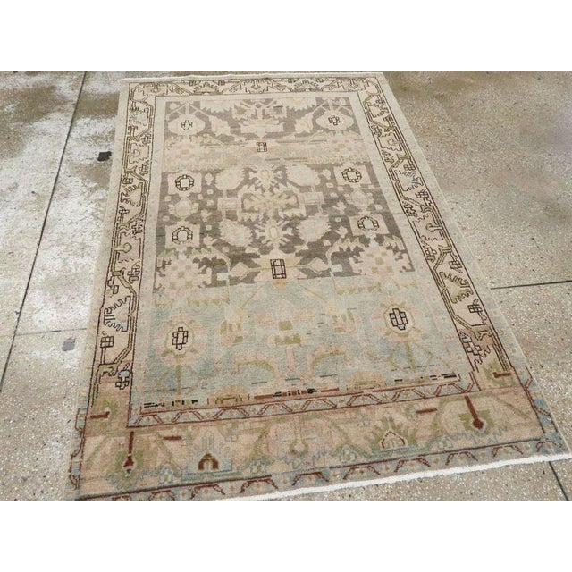 Brown Galerie Shabab Collection Mid-20th Century Persian Malayer Accent Rug For Sale - Image 8 of 9