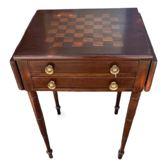 Antique English Mahogany Chess or Game Table. For Sale