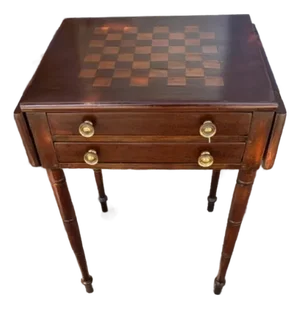 Antique English Mahogany Chess or Game Table.