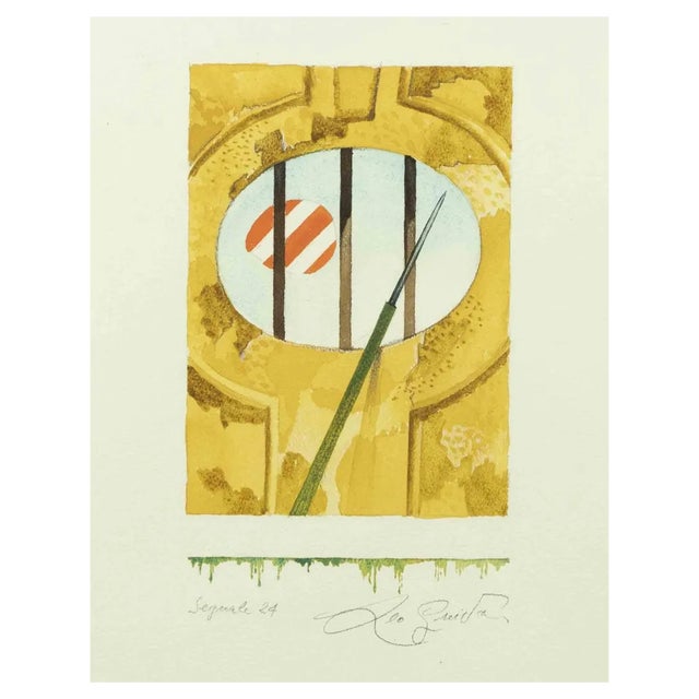Leo Guida, Signal 24, Watercolor, 1970s For Sale