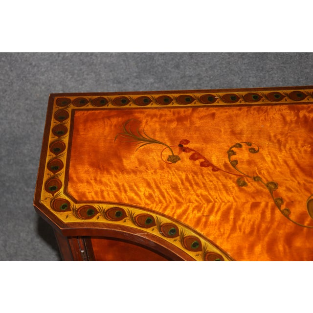 1910s Pair of Fantastic Adams Paint Decorated Satinwood Commodes Buffets For Sale - Image 10 of 17