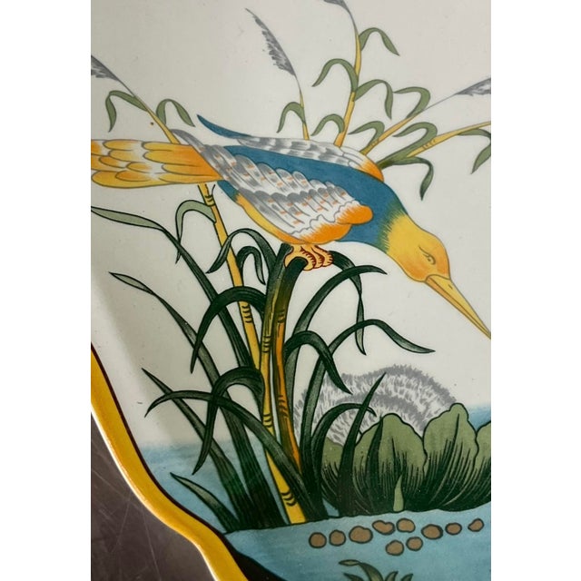 French Vintage French Hand Painted Cake Plate For Sale - Image 3 of 6