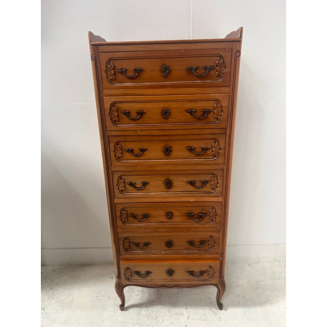 20th Century Regency Style Cherrywood Chest of Drawers For Sale - Image 4 of 11