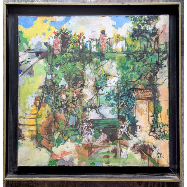 Philippe Cara-Costea, View from the Courtyard, 1974, Oil on Canvas For Sale - Image 12 of 12
