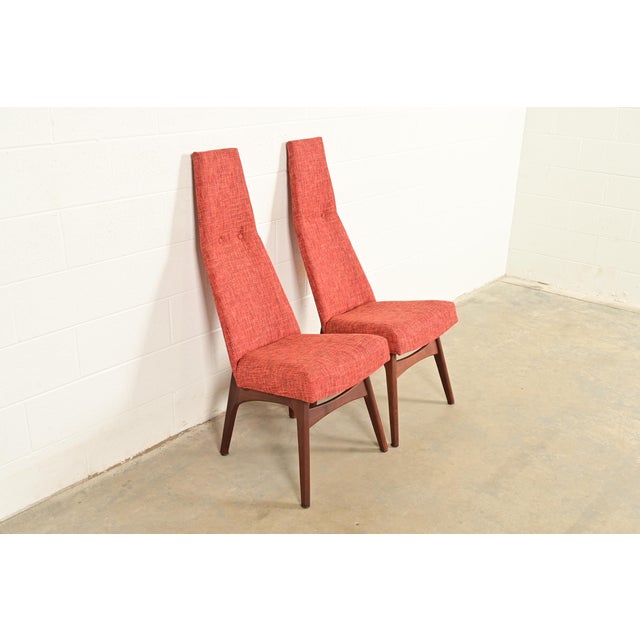 Brown Adrian Pearsall for Craft Associates Mid-Century Modern High Back Side Chairs or Lounge Chairs, Pair For Sale - Image 8 of 8