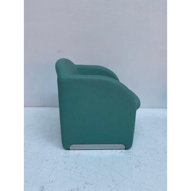 Postmodern Turquoise Club Chairs, 1980s, Set of 2 For Sale - Image 3 of 12