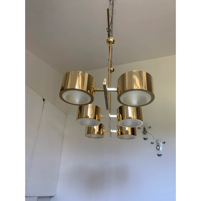 Metal Gold Stilnovo Lelli Style Sputnik Chandelier For Sale - Image 13 of 13
