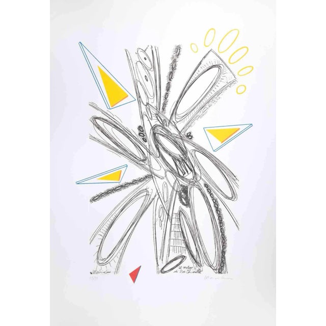 Plinio Mesciulam, The Mill of Don Quixote, Original Etching, 1973 For Sale