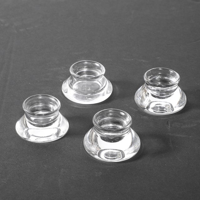 1960s Set of Four Mid-Century Modernist Salt Cellars Signed Steuben For Sale - Image 5 of 10