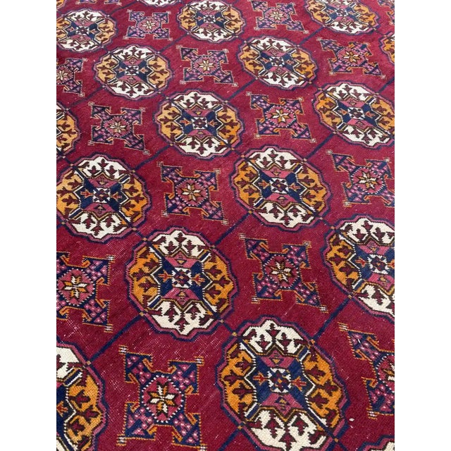 Textile Rich Gul Hand-Knotted Authentic Turkmen Tekke Rug - 6'11" X 10'11" For Sale - Image 7 of 12