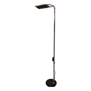Chrome Halogen Floor Lamp with Black Marble Base, 1970s For Sale