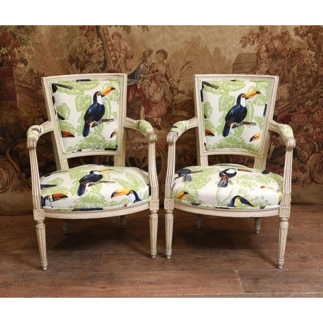 Set of Regency Painted Armchairs For Sale - Image 6 of 6