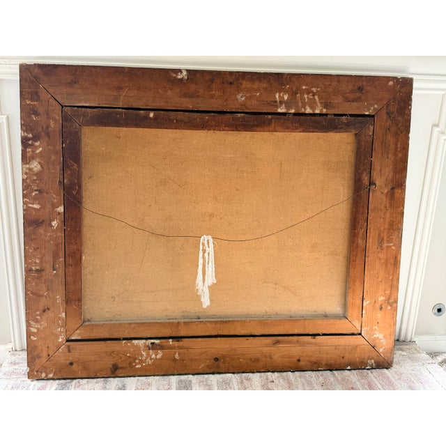 Wood Signed 1920 Antique Maritime Sailboat Oil Painting in Ornate Painted Frame For Sale - Image 7 of 18