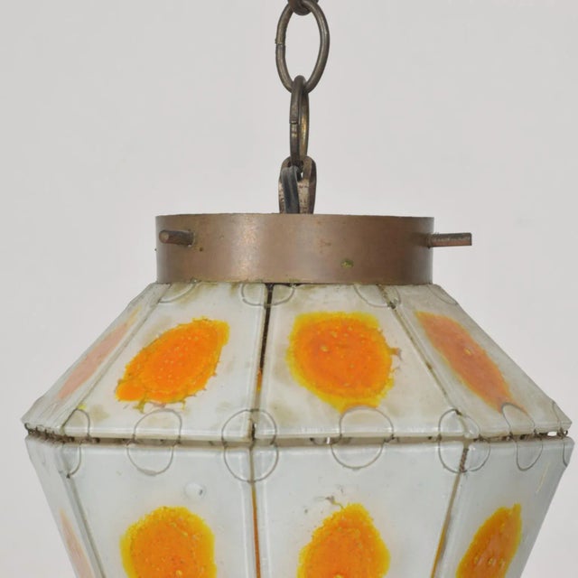 Mid-Century Modern 1960s Feders Felipe Delfinger Orange Art Glass Pendant Shade For Sale - Image 3 of 6