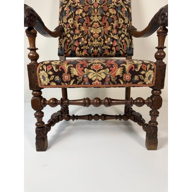 17th Century Carved Walnut Armchair, Lombardy, 1600 For Sale - Image 11 of 18