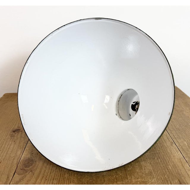 Industrial Green Enamel Factory Pendant Lamp, 1960s For Sale - Image 16 of 17