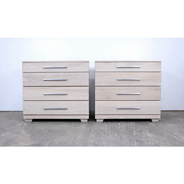 Mengel Furniture Co. Mid-Century Modern Raymond Lowey Cerused Chests for Mengel Furniture - Pair For Sale - Image 4 of 8