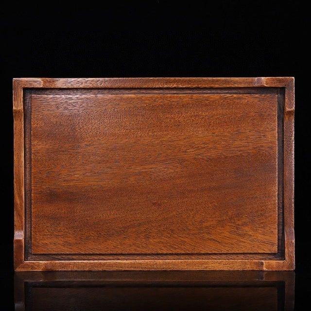 Late 20th Century Huali Rosewood Tray Inlaid With Mother-of-Pearl Birds & Roses For Sale - Image 5 of 9