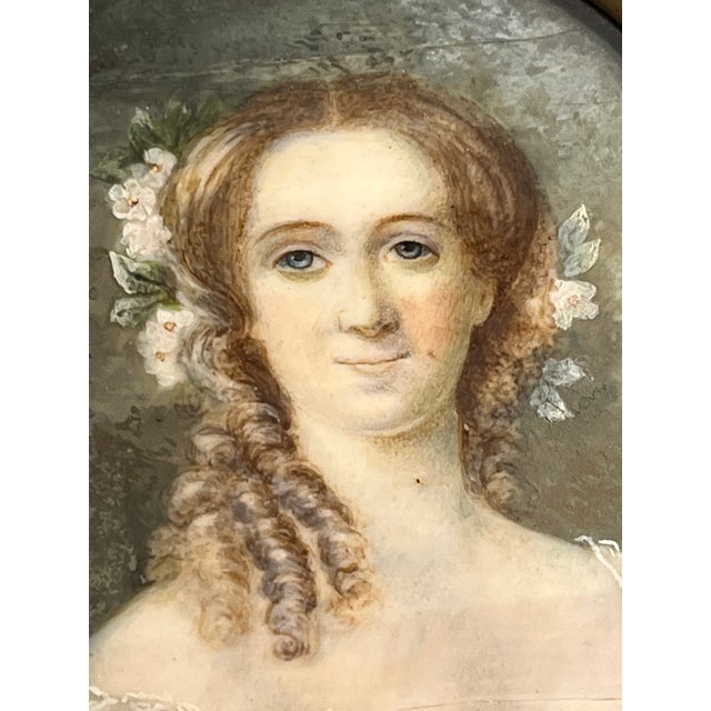 Ceramic 19th Century Young Lady Miniature Portrait For Sale - Image 7 of 13