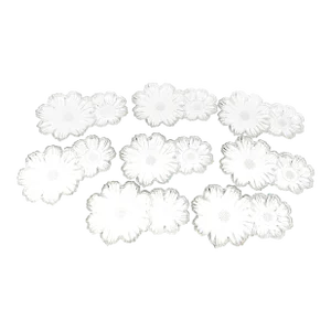Mid-Century Modern Hazel Atlas Clear Glass Flower Luncheon Plates - Set of 8