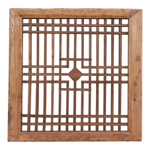 Antique Asian Oxidized Wooden Window